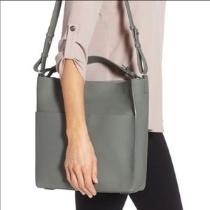 ALLSAINTS Mast Shoulder Tote in light slate blue